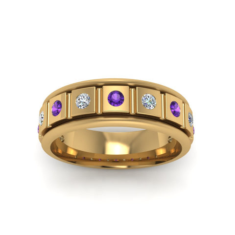 Mens Block Design Engagement Ring