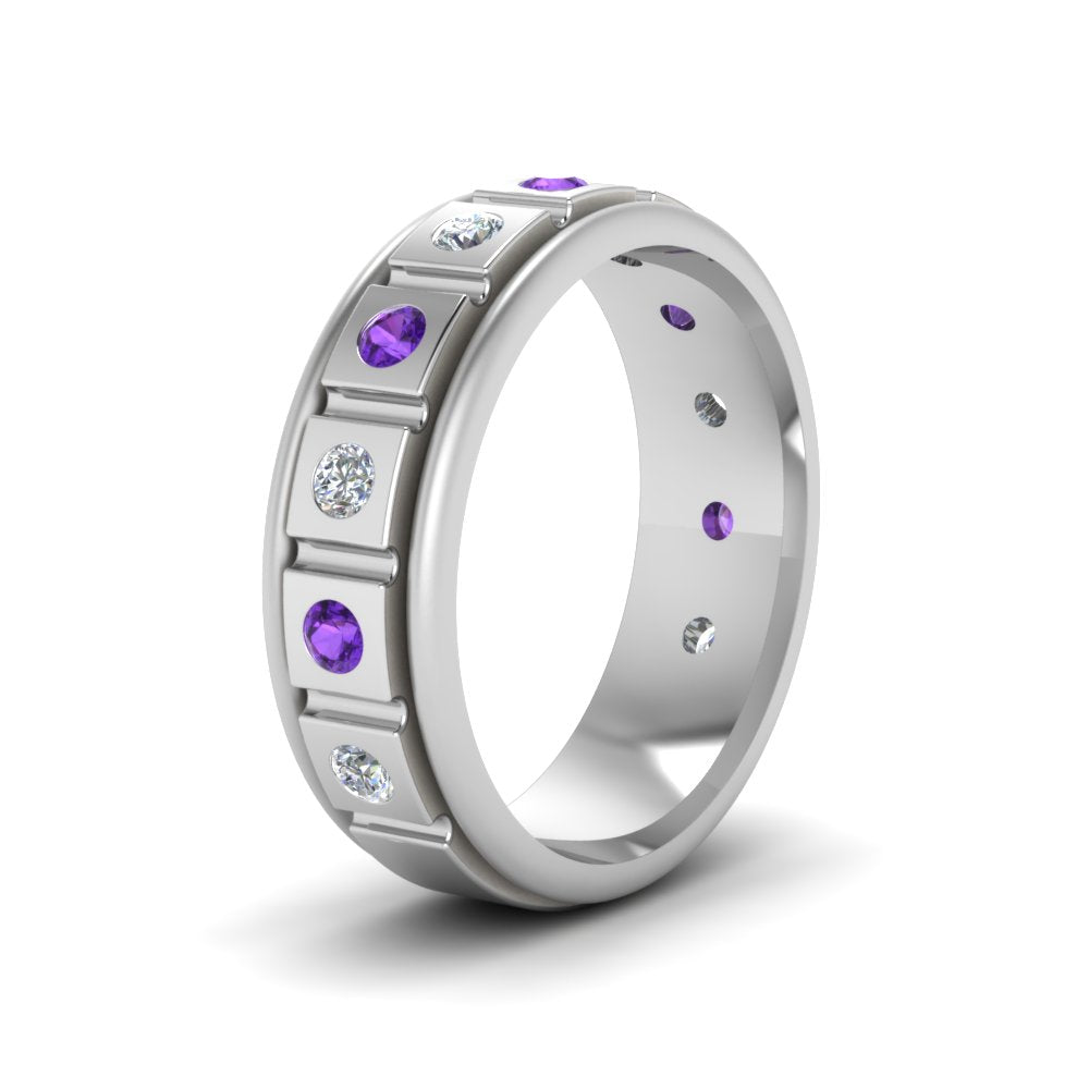 Mens Block Design Engagement Ring