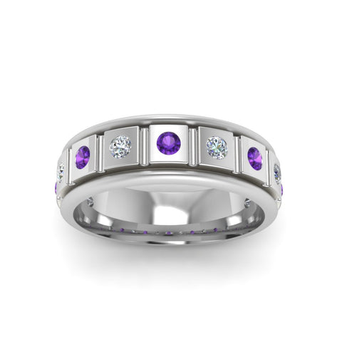 Mens Block Design Engagement Ring