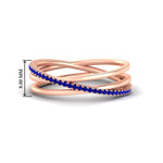 Load image into Gallery viewer, blue-sapphire-criss-cross-wedding-ring-in-rose-gold-FD11398BGSABL-NL-RG
