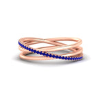 Load image into Gallery viewer, blue-sapphire-criss-cross-wedding-ring-in-rose-gold-FD11398BGSABL-NL-RG
