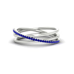 Load image into Gallery viewer, blue-sapphire-criss-cross-wedding-ring-in-white-gold-FD11398BGSABL-NL-WG

