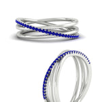 Load image into Gallery viewer, blue-sapphire-criss-cross-wedding-ring-in-white-gold-FD11398BGSABL-NL-WG
