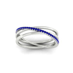 Load image into Gallery viewer, blue-sapphire-criss-cross-wedding-ring-in-white-gold-FD11398BGSABL-NL-WG
