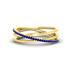 Load image into Gallery viewer, blue-sapphire-criss-cross-wedding-ring-in-yellow-gold-FD11398BGSABL-NL-YG
