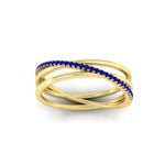 Load image into Gallery viewer, blue-sapphire-criss-cross-wedding-ring-in-yellow-gold-FD11398BGSABL-NL-YG
