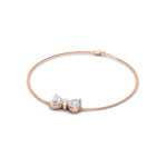 Load image into Gallery viewer, bow-design-diamond-chain-bracelet-in-rose-gold-fdbrc8336angle2-nl-rg
