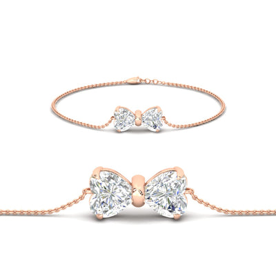 Bow Design Diamond Chain Bracelet