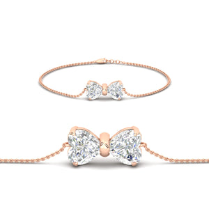 Bow Design Diamond Chain Bracelet