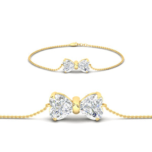 Bow Design Diamond Chain Bracelet