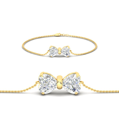 Bow Design Diamond Chain Bracelet