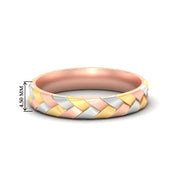 Braided Woven Tri Tone Wedding Band
