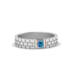 Load image into Gallery viewer, Brick Round Stone Mens Wedding Ring