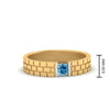 Load image into Gallery viewer, Brick Round Stone Mens Wedding Ring