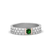 Load image into Gallery viewer, Brick Round Stone Mens Wedding Ring