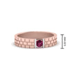 Load image into Gallery viewer, Brick Round Stone Mens Wedding Ring