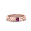 Load image into Gallery viewer, Brick Round Stone Mens Wedding Ring