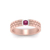 Load image into Gallery viewer, Brick Round Stone Mens Wedding Ring