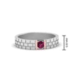 Load image into Gallery viewer, Brick Round Stone Mens Wedding Ring