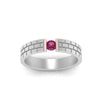 Load image into Gallery viewer, Brick Round Stone Mens Wedding Ring