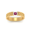 Load image into Gallery viewer, Brick Round Stone Mens Wedding Ring