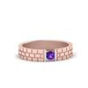 Load image into Gallery viewer, Brick Round Stone Mens Wedding Ring