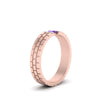 Load image into Gallery viewer, Brick Round Stone Mens Wedding Ring