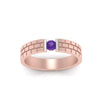 Load image into Gallery viewer, Brick Round Stone Mens Wedding Ring
