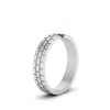 Load image into Gallery viewer, Brick Round Stone Mens Wedding Ring