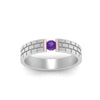 Load image into Gallery viewer, Brick Round Stone Mens Wedding Ring
