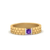 Load image into Gallery viewer, Brick Round Stone Mens Wedding Ring