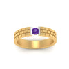 Load image into Gallery viewer, Brick Round Stone Mens Wedding Ring