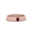 Load image into Gallery viewer, Brick Round Stone Mens Wedding Ring