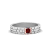 Load image into Gallery viewer, Brick Round Stone Mens Wedding Ring