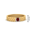 Load image into Gallery viewer, Brick Round Stone Mens Wedding Ring