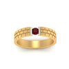 Load image into Gallery viewer, Brick Round Stone Mens Wedding Ring