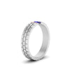Load image into Gallery viewer, Brick Round Stone Mens Wedding Ring