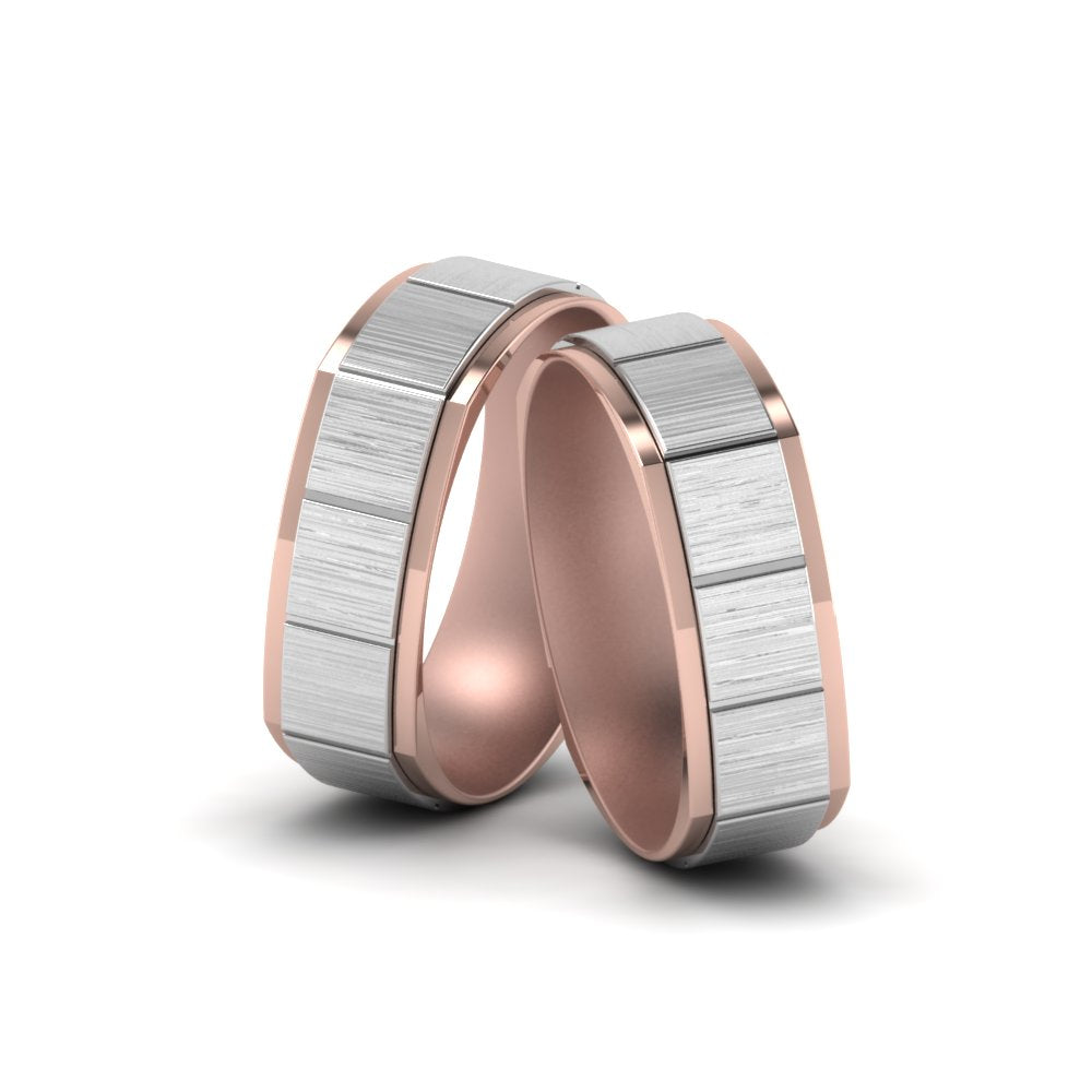Brush Finish 2 Tone Bands For Gay Wedding