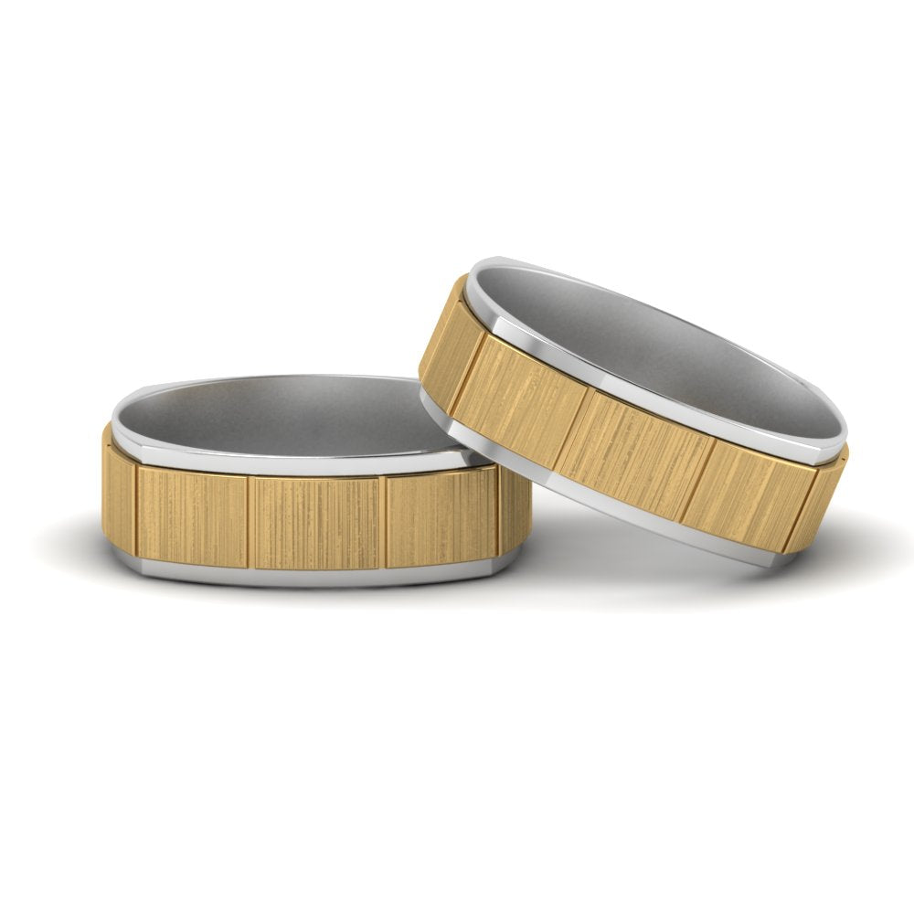 Brush Finish 2 Tone Bands For Gay Wedding