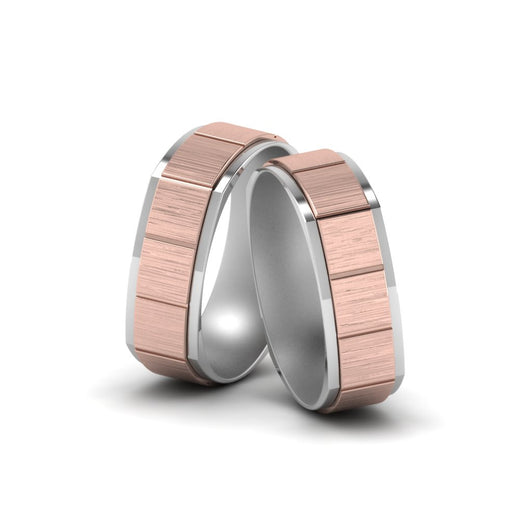 Brush Finish 2 Tone Bands For Gay Wedding