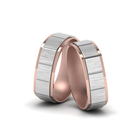 Brush Finish 2 Tone Bands For Gay Wedding
