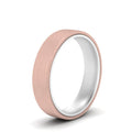 Thumbnail 3 - Brushed 2 Tone Mens Wedding Ring