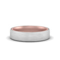 Thumbnail 5 - Brushed 2 Tone Mens Wedding Ring