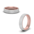 Thumbnail 8 - Brushed 2 Tone Mens Wedding Ring