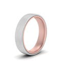 Thumbnail 7 - Brushed 2 Tone Mens Wedding Ring