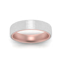 Thumbnail 6 - Brushed 2 Tone Mens Wedding Ring