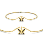 Load image into Gallery viewer, butterfly-cute-chain-black-diamond-bracelet-in-yellow-gold-fdbrc9755gblacksleep-nl-yg.jpg

