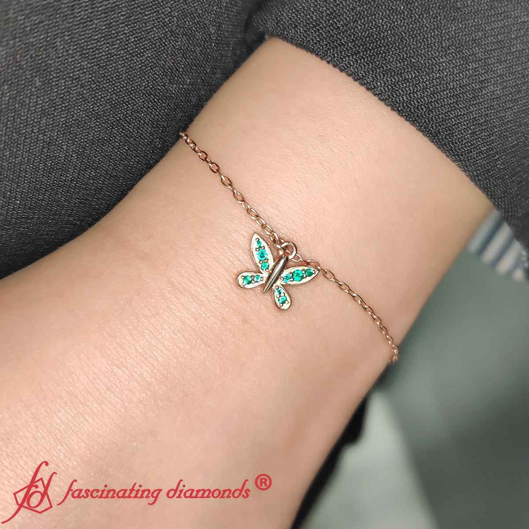 butterfly-cute-chain-emerald-bracelet-in-14k-rose-gold-fdbrc9755-1