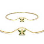 Load image into Gallery viewer, butterfly-cute-chain-emerald-bracelet-in-yellow-gold-fdbrc9755gemgrsleep-nl-yg.jpg
