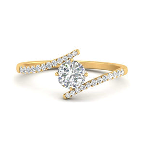 Lab Grown Round Swirl Style Engagement Ring